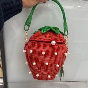Strawberry Shaped Red and Green Handbag